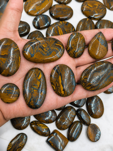 Wholesale Natural Tiger Iron Cabochons | Mixed Shape High Quality Polished Gemstones - Product Image 6