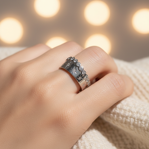 Bague de mariage tendance en argent sterling 925 avec zircons cubiques sertis clos, motif bulles et étoiles, cadeau de fiançailles pour femme - Product Image 5