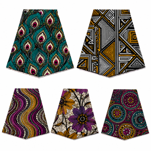 Tela Brocada al por Mayor con Estampado Africano, Tejido de Sarga Ligero Antipilling para Vestidos de Niñas - Product Image 4