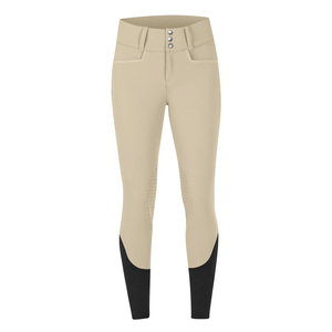 Jodhpurs ecuestres de cintura alta para mujer, de color sólido, con cierre de botón y bolsillos estándar para montar a caballo. - Product Image 5