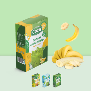 Préparation instantanée de thé de qualité export, boissons exotiques, préparation rapide, emballage personnalisé, poudre de banane 4-en-1, thé au lait banane matcha - Product Image 1