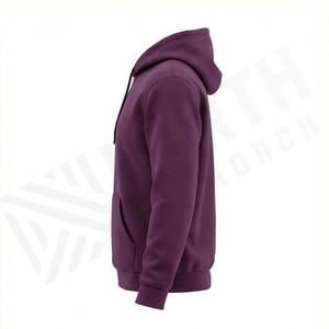 Sweat-shirt à capuche pour homme en coton mélangé, style basique, chaud et respirant, personnalisable avec étiquette privée, streetwear - Product Image 3