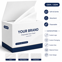 Boîte de serviettes jetables personnalisées avec logo, OEM ODM, serviettes en coton douces et respectueuses de la peau, emballage personnalisé, couleur, taille, texture