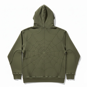 Sudadera con capucha lisa al por mayor, con logotipo personalizado, para hombre, de forro polar grueso, estilo pullover, con diseño de telaraña, chándal unisex, sudaderas gráficas - Product Image 3