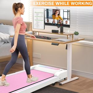 Portable 2-in-1 Desk Treadmill with LED Display and Remote Control <b>Walking</b> Jogging <b>Machine</b> for Home Use - Product Image 3