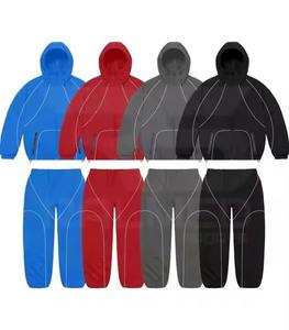 Conjunto de Chaqueta y Pantalones Cortavientos de Nylon Personalizados al por Mayor con Capucha y Cremallera, Traje Deportivo Cortavientos - Product Image 2