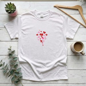 T-shirt en coton pour femmes, motif cœur d'amour, pour la Saint-Valentin, pour petite amie, femme, couples - Product Image 3