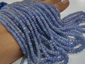 Perles rondes en Tanzanite naturelle 4-5 mm, cristaux lisses et simples, 8 pouces - Product Image 3