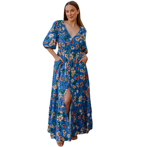 Vestido Maxi Informal para Mujer, Cuello Cuadrado, Vestido Largo - Product Image 4