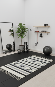 Alfombra/Corredor Floral Tejido a Mano de Algodón Moderno al por Mayor, 950 GSM, Lavable, de Felpa, Reversible, de Tres Tonos, para Oración o Picnic - Product Image 3