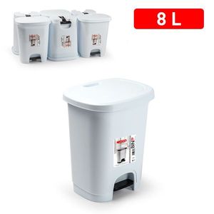 Poubelle à pédale blanche 8L pratique - Product Image 1