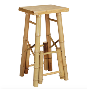 Ensemble de table à manger carrée en bambou pour jardin. Table et chaises pliantes modernes en bambou écologique, 5 places, faites à la main, style ferme, pour l'extérieur - Product Image 4