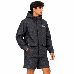 Men’s Floral Print Windbreaker <b>Top</b> Manufacturer Jacket Camo Design Lightweight Rainwear Tracksuit Water Resistant And Shorts - Product Image 2