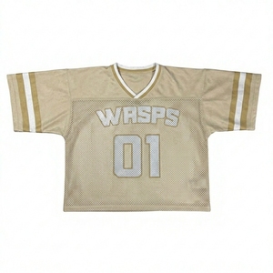 Camiseta de fútbol americano London Wasps para hombre, cuello en V, malla transpirable, poliéster, manga corta, nombre del equipo bordado 88 - Product Image 1