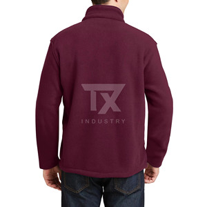 Veste d'hiver sur mesure OEM/ODM en tissu polaire, fermeture éclair, broderie, grandes tailles, veste en polaire sherpa pour homme - Product Image 4