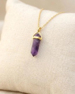 Natural Amethyst Pendant <b>Necklace</b> Handmade Gemstone Jewelry Healing Crystal <b>Necklace</b> Fashion Gift <b>for</b> Women <b>Men</b> - Product Image 1