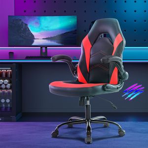 Silla de Juego Ergonómica con Reposabrazos Ajustables de Cuero PU Abatibles para Oficina, Hogar y Videojuegos, Excelente Idea de Regalo de Muebles para Navidad - Product Image 6