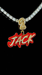 จี้สร้อยคอเพชรรูปตัวอักษร VVS Moissanite เคลือบ925สเตอร์ลิงสีแดงเคลือบสีแดงโมอิสซาไนต์ที่มีจี้ชื่อตัวอักษร - Product Image 4