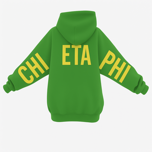 Sudadera con capucha de poliéster y algodón con logotipo personalizado Chi Eta Phi, jersey de gran tamaño estampado de alta calidad, ropa griega para hermandad - Product Image 2
