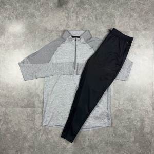 Men Summer Sports Training Strike 1/4 Zipper <b>Top</b> Long Sleeve Soccer Football Gym Pullover Breathable Solid <b>Heat</b>-Transfer Printed - Product Image 1