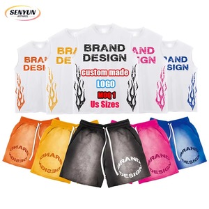Wholesale Custom Logo Track Joggers Suit Sweat Sports Short Tracksuits 2piece Shorts Sets 2 Piece T Shirt and Shorts Men's Set - Product Image 4
