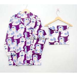 Conjunto de Pijama de Algodón de Manga Larga para Mujer, Cómodo, Transpirable, Tela Suave, Dos Piezas, Cintura Elástica, para Uso Diario en Verano - Product Image 2
