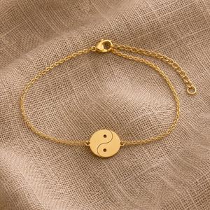 Pulsera de plata de ley 925 con símbolo de Yin Yang, joyería espiritual minimalista, pulsera ritual para mujer - Product Image 4
