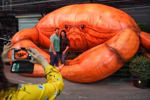 <span class=keywords><strong>Crabe</strong></span> gonflable extérieur attrayant en tissu Oxford avec logo personnalisé, sculpture de <span class=keywords><strong>crabe</strong></span> des neiges pour la promotion de festivals de fruits de mer, de plages, d'expositions ou de centres commerciaux - Product Image 6