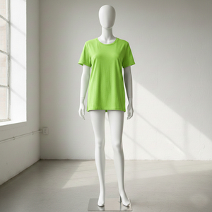 Camisetas Casuales de Verano para Mujer, de Color Sólido, Manga Corta, 100% Algodón Elástico, Personalizables, al por Mayor - Product Image 2