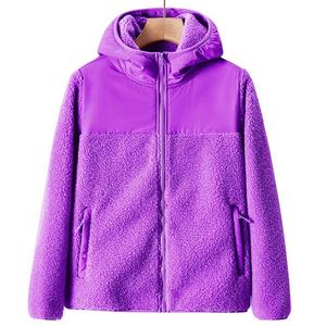 Vente en gros de vestes polaires Sherpa pour hommes et femmes en laine d'agneau à capuche pour l'automne et l'hiver à manches longues, vêtements de montagne chauds en patchwork pour couple - Product Image 6