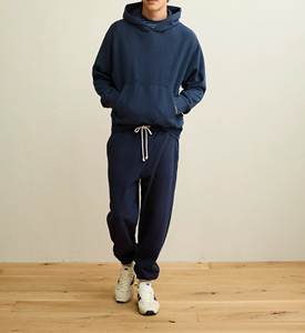 Sudadera con Capucha Azul Marino para Hombre, Corte Regular, Felpa de Algodón, Informal, con Bolsillo Delantero, Ropa de Otoño, Estilo Urbano, Venta al Por Mayor - Product Image 3