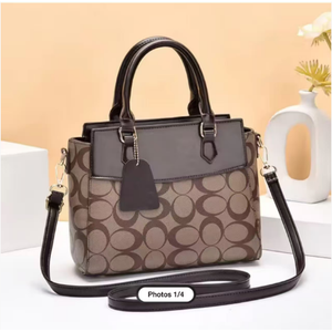 Bolso Tote con Patrón Distintivo para Mujer, de Cuero Genuino, para Uso Diario, de Hombro y Cruzado - Product Image 1