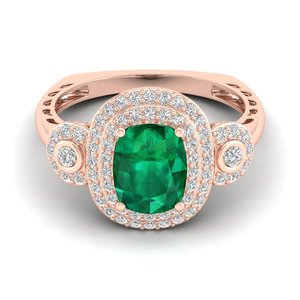 REYES Elegance Cushion Cut 4.12Ct Emerald Gemstone Engagement Ring Women 925 Sterling <b>Silver</b> Moissanite Wedding Bridal Jewelry - Product Image 1