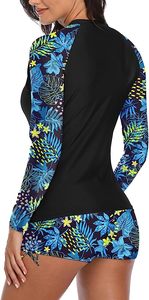 Ensemble de maillot de bain confortable pour femmes, protection contre les éruptions cutanées, pour la plage, la natation, le surf, avec tissu doux, protection UV, coupe extensible - Product Image 6