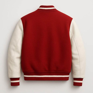<b>Men's</b> Red <b>White</b> Varsity <b>Jacket</b> custom Embroidered casual Style Baseball Bomber Coat Regular Fit Autumn Wear <b>men</b> varsity <b>jacket</b> - Product Image 2
