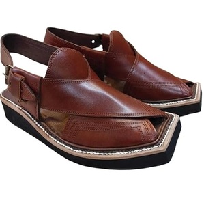 <b>Top</b> Quality Customized Brown Norozi Afghani Chappal Wedding Foot Wear For Groom Kheri Balochi Shoes Sandals Flat Peshawari Kheri - Product Image 5