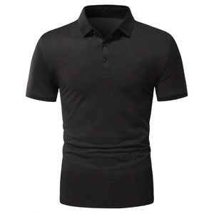 Polo homme uni à manches courtes, tricoté, 100% coton, style décontracté, faible quantité minimum de commande. - Product Image 1
