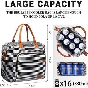 Custom Adult Women's Insulated Leakproof Large Lunch Tote Eco-Friendly Polyester Office Cooler Bag for Work Food Packing Lunch - Product Image 2