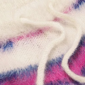 Customizable Winter American Style Striped Men Wool Knitted Mohair <b>Shorts</b> Loose Fit Knit Sleepwear <b>Trousers</b> - Product Image 3