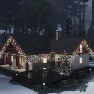 400 LED colorato ghiacciolo luci di tenda 393.7 \ "illuminazione decorativa con 8 funzioni - Product Image 1