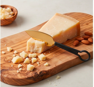 Ensemble de couverts en acier inoxydable PVD doré avec manche noir et épandeur à fromage et trancheur dorés, pour service et ustensiles de cuisine - Product Image 6