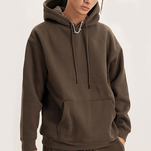 Heavy Weight Stringless Drop Shoulder Oversized Hooded Polyester Cotton Men's <b>Hoodie</b> - Product Image 4