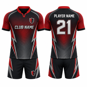 Camiseta de Fútbol con Nombre de Club, Manga Corta, Cuello en V, Sublimada, Transpirable, de Poliéster, para Hombre, Adulto, Todas las Temporadas, Corte Atlético - Product Image 1