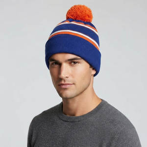 Satin Lined Plaid Skull Knit Beanie Hats for Unisex Children's Thick Baggy Faux Fur Pompom Winter Ribbed Chunky Beach Hand Drawn - Product Image 3