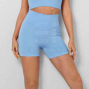Shorts de yoga respirants sans coutures pour femmes, taille élastique très extensible, shorts de sport pour la course à pied, en Spandex/Nylon, vêtements de fitness - Product Image 5