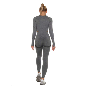Wholesale Custom Made Women's Yoga Sets <b>Lace</b> Belt Rhinestone Embellishments <b>Elastic</b> Waist Full Sleeve High Quality Polyester - Product Image 5