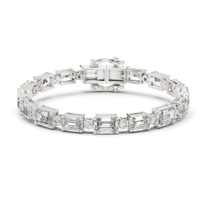 10K White <b>Gold</b> Diamond Emerald Bracelet Multi Shape Luxury Fine Jewelry 33 Stones Sparkle Wedding Party Gift Women Elegant - Product Image 1
