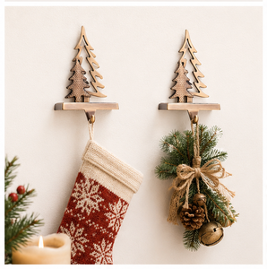 Wholesale Metal Christmas Tree <b>Stocking</b> <b>Holders</b> Set Of 2 Weighted Fireplace Mantel Hangers Durable Alloy Holiday Decoration - Product Image 6