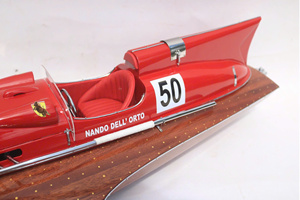 Hidroavión FERRARI de madera natural con acabado pulido, modelo italiano hecho a mano, lancha rápida de madera para colección, regalo de Navidad. - Product Image 5