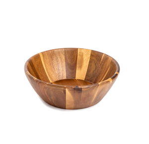 Tazón de madera natural hecho a mano con acabado liso, estilo rústico, para ensaladas, frutas, pan, centro de mesa, vajilla para cocina y comedor - Product Image 3
